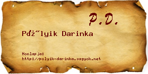 Pólyik Darinka névjegykártya